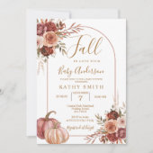 マルサラカボンプキンアーチ秋インラブベビーシャワー 招待状 (正面)