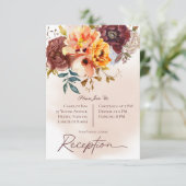 マルサラクレー&イエローブーケ結婚式レセプション エンクロージャーカード (スタンド正面)