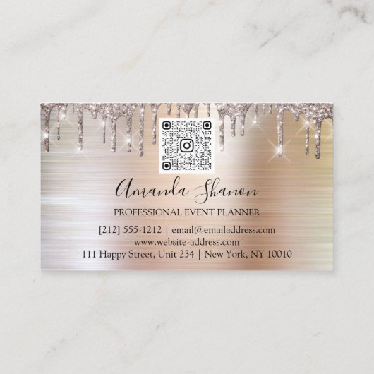 マルサラグリッタードリップスロゴイベントプランナーブラシ 名刺 (裏面)