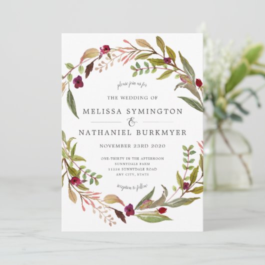 マルサラグリーンリーリース結婚式招待状 招待状 (スタンド正面)