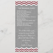 マルサラシェブロンオングレー結婚式 プログラム (裏面)