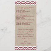 マルサラシェブロンオンバーラップ結婚式 プログラム (裏面)