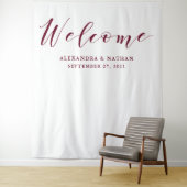 マルサラスクリプト ウェディングバックドロップ | フォトブース プロップ タペストリー (インサイチュ)