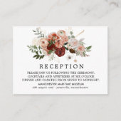 マルサラテラコッタ赤面フローラウェディングレセプション エンクロージャーカード (正面)