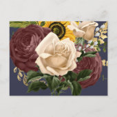 マルサラバラひまわり花予算安結婚価 インビテーションポストカード (裏面)