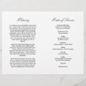 マルサラバラ葬儀プログラム |サービスの順序 (裏面)