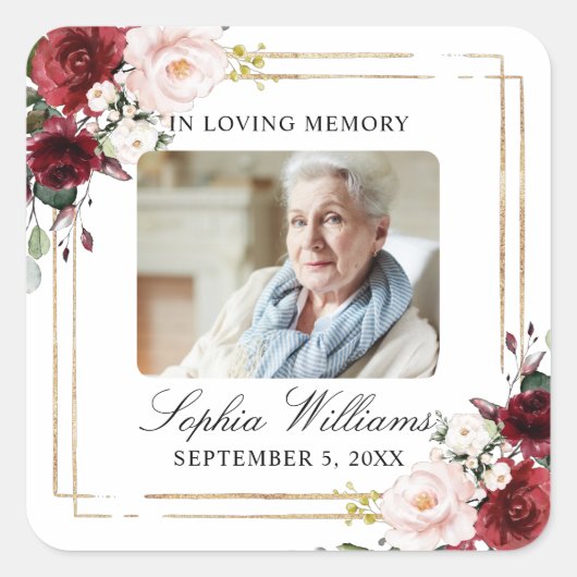 マルサラバラ記念葬儀広場ステッカー スクエアシール (正面)