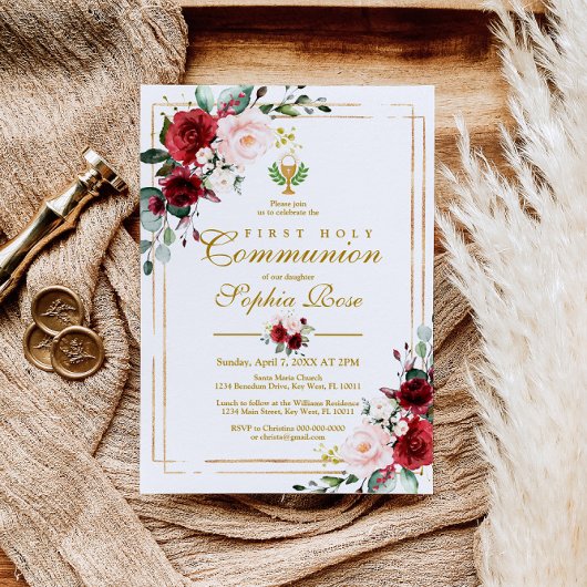 マルサラバラ&金ゴールドチャリスファースト聖餐式 招待状