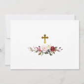 マルサラバラ&金ゴールドフォトバプテスマサンキューカード 招待状 (裏面)