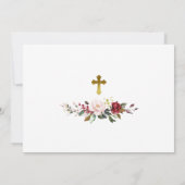 マルサラバラ&金ゴールドフレームフォトガール《キリスト教》洗礼式や命名式 招待状 (裏面)