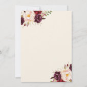 マルサラバーガンディ水の色のフローラ日付を保存 セーブザデート (裏面)