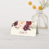 マルサラバーガンデーウォーターカラーテーブルナンバーカード プレイスカード (裏面)