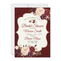 マルサラバーガンデーウォーターカラーフローラブライダルシャワー