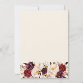 マルサラバーガンデーウォーターカラーフローラブライダルシャワー 招待状 (裏面)