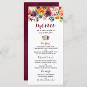マルサラピンクオレンジボタニカル庭園の結婚式メニュー メニュー (正面/裏面)