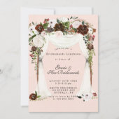 マルサラピンクキャノピーブリデスメイドランチョン招待状 (正面)