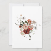 マルサラピンクテラコッタフローラブライダルシャワーインヴィット 招待状 (裏面)