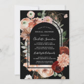 マルサラピンクテラコッタフローラブライダルシャワー 招待状 (正面)