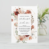 マルサラピンクテラコッタフローラ幾何結婚の 招待状 (スタンド正面)