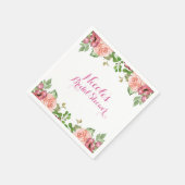 マルサラピンクフラワーズフローラエレガントブライダルシャワー スタンダードカクテルナプキン (角)