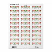 マルサラピンクフラワーズフローラエレガントブライダルシャワー ラベル (フルシート)