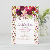 マルサラピンクフラワーズフローラエレガントブライダルシャワー 招待状 (スタンド正面)