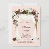 マルサラピンクフローラホワイトキャノピーブライダルシャワー 招待状 (正面)