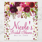 マルサラピンクフローラ金ゴールドブルガンはっきりしたディ結婚ズ ワインラベル (シングルラベル)