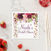 マルサラピンクフローラ金ゴールドブルゴーニュブライダルシャワー スタンダードカクテルナプキン (インサイチュ)