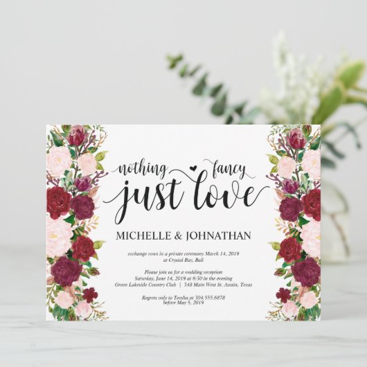 マルサラピンク結婚クフローラの駆け落ち披露宴 招待状 (スタンド正面)