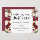 マルサラピンク結婚クフローラの駆け落ち披露宴 招待状 (正面/裏面)