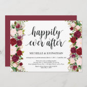 マルサラピンク結婚クフローラの駆け落ち披露宴 招待状 (正面/裏面)