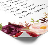 マルサラピンク結婚フローライベント標識 ポスター (角)