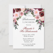マルサラピンク絵を描ピオニ花嫁の昼食会 招待状 (正面)