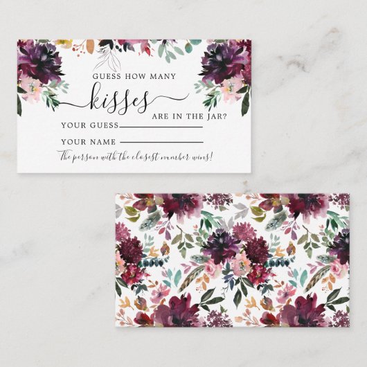 マルサラフラワーズ何枚のキスシャワーゲームカード プレイスカード (正面/裏面)