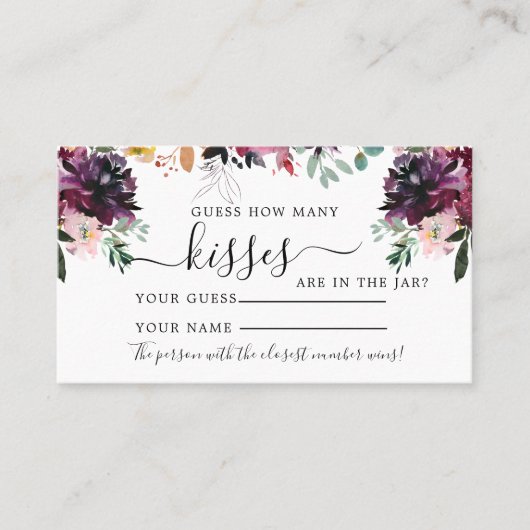 マルサラフラワーズ何枚のキスシャワーゲームカード プレイスカード (正面)