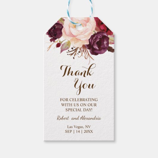 マルサラフラワーズ来の結婚式の引き出物 ギフトタグ (正面)