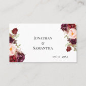 マルサラフラワーズ結婚ブライダルシャワーズフラット プレイスカード (裏面)