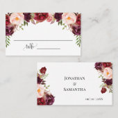 マルサラフラワーズ結婚ブライダルシャワーズフラット プレイスカード (正面/裏面)