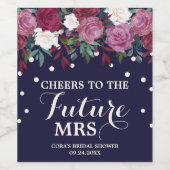 マルサラフローラと海軍の未来ミセス・ブライダルシャワー ワインラベル (シングルラベル)