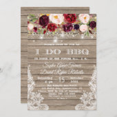 マルサラフローラウッドメイソンジャールライトI DO BBQ 招待状 (正面/裏面)