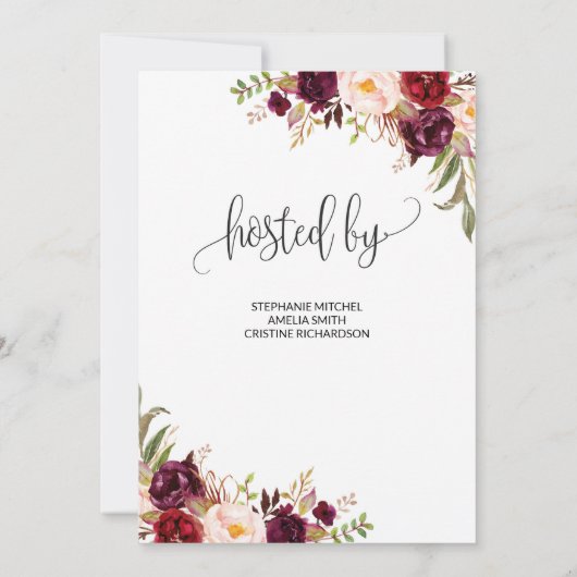 マルサラフローラコーナーブライダルシャワー招待 招待状 (裏面)