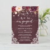 マルサラフローラストリングライツレース婚約パーティ 招待状 (スタンド正面)