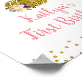 マルサラフローラパンプキン誕生日ウェルカムサイン ポスター (角)