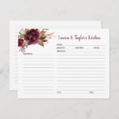 マルサラフローラブライダルシャワーレシピカード ポストカード (正面/裏面)