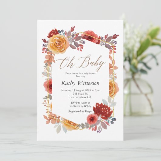 マルサラフローラベビーシャワー招待状 招待状 (スタンド正面)