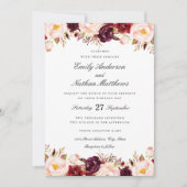 マルサラフローラレッドブルゴーニュ結婚式招待状 招待状 (正面)