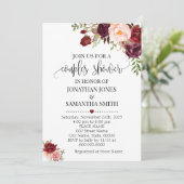 マルサラフローラロマンチックbohoシックなカップルのシャワー 招待状 (スタンド正面)