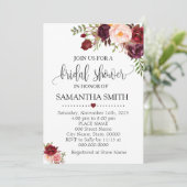 マルサラフローラロマンティックボホシックブライダルシャワー 招待状 (スタンド正面)