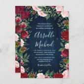 マルサラフローラ冬素朴結婚式招待状 招待状 (正面/裏面)